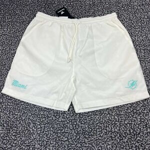 Miami Dolphins Athletic Shorts Men Large White Mesh Lined Fanatics New L